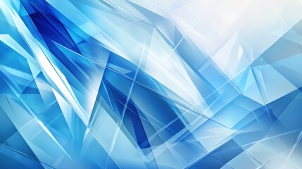 Poster - abstract blue crystal: geometric shapes and light