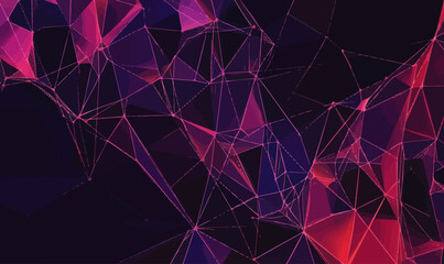 Poster - Abstract Geometric Plexus Mesh BG with Vibrant Colors in Minimalist Style for Tech Design