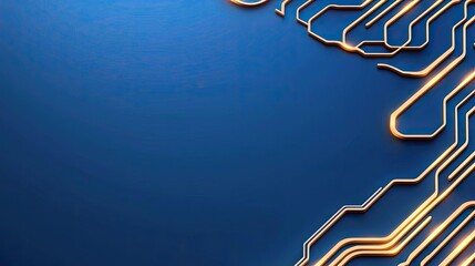 Poster - Interactive tools ai concept. Abstract blue background with glowing circuit patterns for tech designs and innovations.