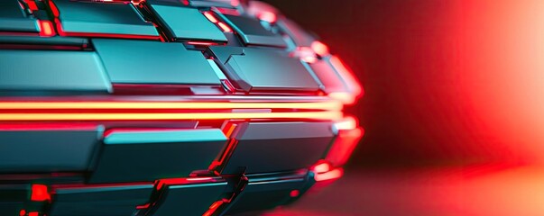 Poster - Interactive tools ai concept. Futuristic abstract design featuring bright lights and sleek surfaces.