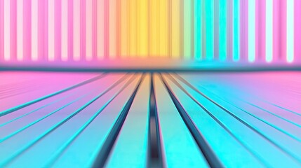 Poster - Automated teaching ai idea. Vibrant and colorful abstract background with illuminated lines and glowing gradients.