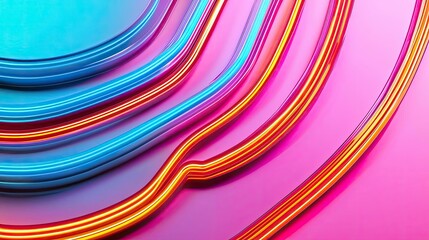 Poster - Adaptive technology ai concept. Colorful abstract lines create a vibrant modern digital background design.