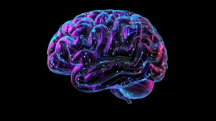 Poster - Digital Brain: A Neon Visualization of Neural Networks