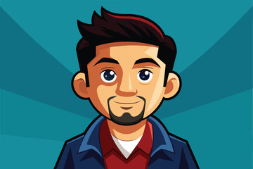 Poster - A bright cartoon character smiles, showcasing a fun and friendly expression against a colorful backdrop Fill out Customizable Cartoon Illustration