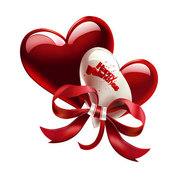 Happy valentine, valentine heart with hearts, Valentine's day be my valentine greeting card with red ribbon in heart shape decoration.
