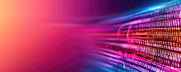 Aufkleber - Student progress ai idea. Abstract digital background with vibrant lines and glowing patterns in vivid colors.