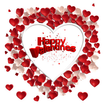 Happy valentine, valentine heart with hearts, Valentine's day be my valentine greeting card with red ribbon in heart shape decoration.