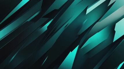 Poster - abstract teal and black geometric design: a digital art piece