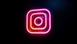 © Ranako Studio - Glowing Instagram Neon Sign in Dark Background