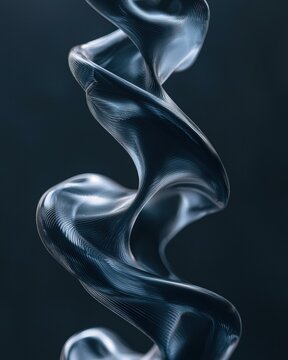 Abstract metallic swirl. AI.