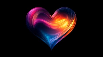 Canvas Print - abstract swirling heart: vibrant hues and dynamic energy