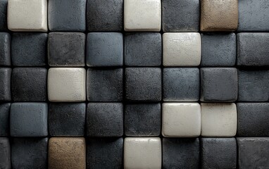 Poster - Abstract square stone tile mosaic pattern.