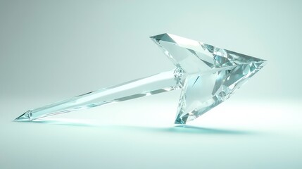 Aufkleber - Crystal arrow pointing right, signifying direction, progress, and success.