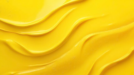 Poster - Abstract yellow paint texture with wavy lines and subtle texture.