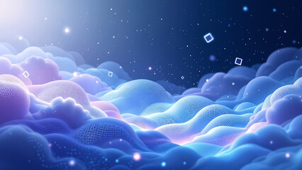 Poster - abstract background with cloud technology . Generative AI