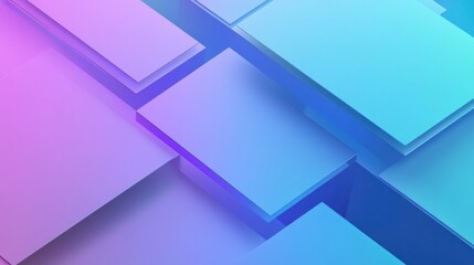 Poster - Abstract Geometric Shapes: Vibrant Blue and Purple Gradient