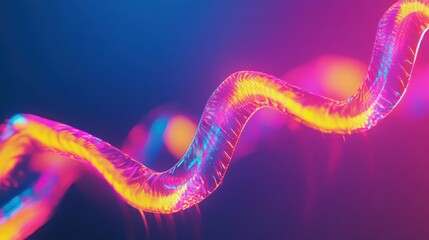 Poster - abstract neon wave: vibrant swirl of light and color