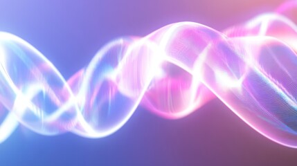 Poster - Abstract Swirling Light Waves: A Symphony of Pink and Blue