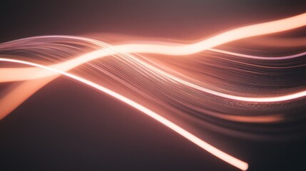 Poster - abstract light trails: copper hues and dynamic flow