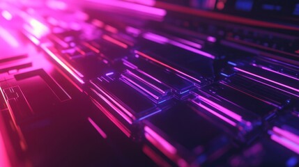 Poster - Abstract Neon Cyberpunk Digital Art
