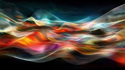 Poster - Abstract colorful wave background.