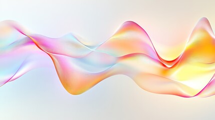 Poster - abstract colorful wave forms: a serene digital art