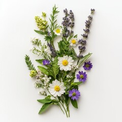 Wall Mural - Meadow elegance concept. A colorful arrangement of various fresh flowers and greenery.