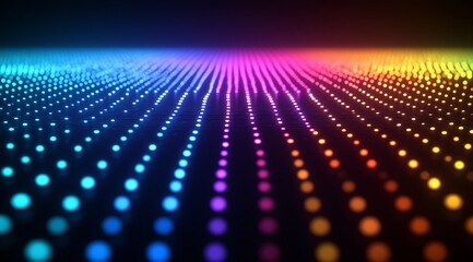 Poster - attractive futuristic and technological background in neon and bright colors. Modern technologies and neural networks.