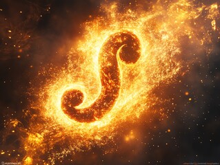 Wall Mural - fiery swirl: a blazing abstract design in warm hues