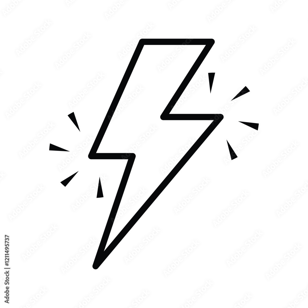 thunderbolt icon. lightning flash symbol. electrical energy power sign ...