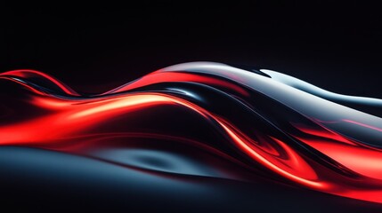 Poster - abstract red and blue liquid wave background