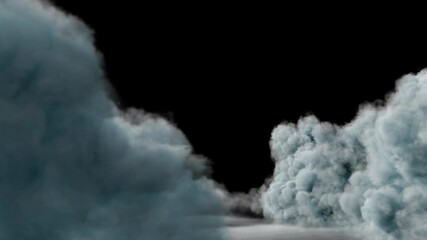 Wall Mural - soft atmospheric cloud movement on alpha channel. 3d rendering. a smooth and natural cloud motion de