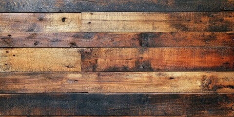 Rustic wooden plank background in varying shades of brown and black with ample negative space for product placement and advertising text design