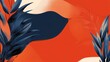 © vanzerim - Abstract orange floral banner, leaves, design, background, website