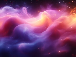 Wall Mural - abstract cosmic nebula with vibrant colors and swirling clouds.