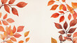 © Lailatul - Autumn leaves frame, beige background, fall season, website banner