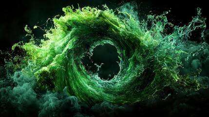 Aufkleber - Emerald green vortex swirling in nature abstract art vibrant environment artistic viewpoint captivating concept