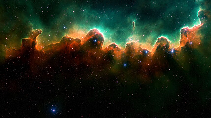 Wall Mural - Cosmic Nebula: A breathtaking journey through the vibrant colors and celestial wonders of the universe. Explore the depths of space and marvel at the beauty of the cosmos.