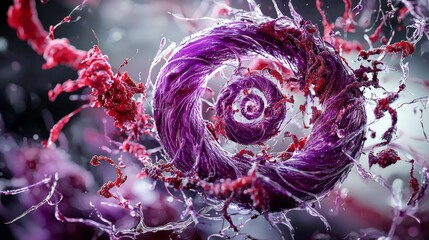 Aufkleber - Swirling purple and red whirlwind abstract art digital creation dynamic environment close-up view visual energy