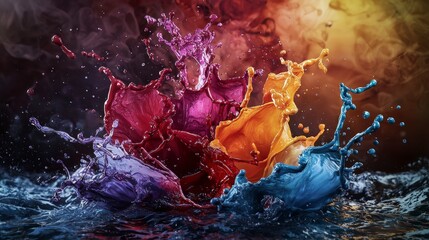 Leinwandbilder - Vibrant color splash art studio setting dynamic photography artistic environment close-up view visual explosion