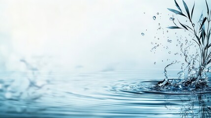 Aufkleber - Gentle water ripples serene pond nature photography tranquil environment close-up subtle layers of pale blue tones