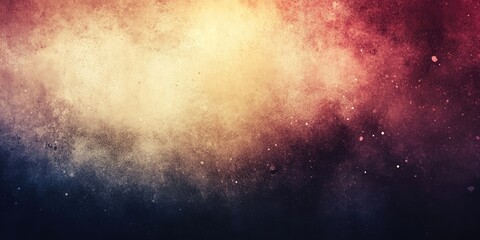 Poster - Blurry grungy background with warm hues of red, orange, and deep blue creating a textured overlay, ideal for design applications.