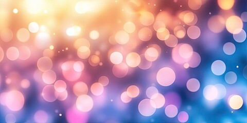 Soft blurred bokeh background with circular lights in warm orange pink and blue tones creating a dreamy festive atmosphere in a seamless pattern