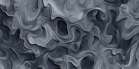 Poster - Abstract swirling pattern featuring various shades of gray on a textured background showcasing fluidity and depth in organic shapes.