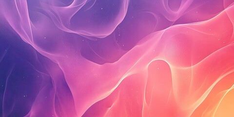 Poster - Vibrant abstract background with flowing purple and orange gradients, soft wispy textures, ideal for social media banners and promotional designs.