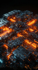 Poster - technological abstract background of lines and mechanisms structures . Generative AI