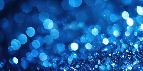 Poster - Vibrant blue bokeh light background featuring soft circular shapes with gradients of deep and light blue creating a dreamy atmosphere ideal for designs