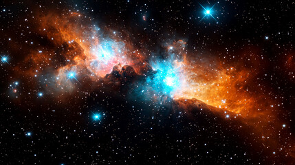 Wall Mural - Cosmic Nebula: A Celestial Tapestry of Stars and Gas in the Vast Universe