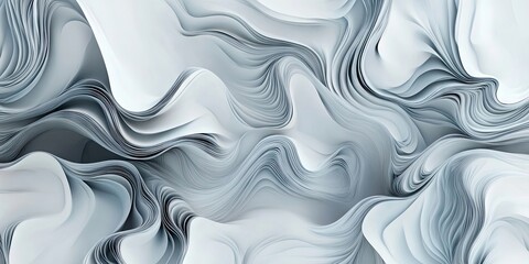 Poster - Abstract wavy texture in soft gray tones blending seamlessly to create a dynamic and elegant background design showcasing depth and movement