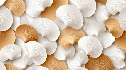 Wall Mural - Minimalist nautilus shell pattern in seamless design, showcasing elegant textures and colors